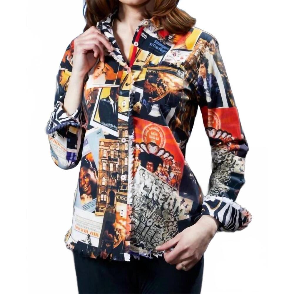 NEW TIZZIE cape cod rock and roll shirt in unique print